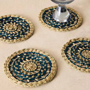 Dessous de verre en jonc de mer tissé à la main naturel créatif fait à la main tapis de Table à manger moderne personnalisé pour les mariages fabriqué au Vietnam - Product Image 1