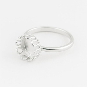 ตัวเรือนแหวนเงินแท้ 925 แบบมงกุฎ สำหรับทำแหวนแบบแฮนด์เมด ฐานแหวนเปล่าสำหรับทำเครื่องประดับ ของขวัญสำหรับผู้หญิง - Product Image 1