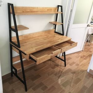 SFBK010-Industrial Design Wood and Iron Frame High Quality <b>Workstation</b> with Storage Compartment - Product Image 2