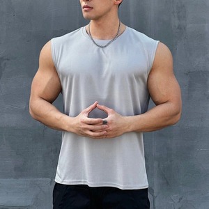 เสื้อกล้ามออกกำลังกายลำลองของผู้ชายวาฟเฟิลซักได้สำหรับฤดูร้อน250 2023ออกแบบได้ตามต้องการ - Product Image 2