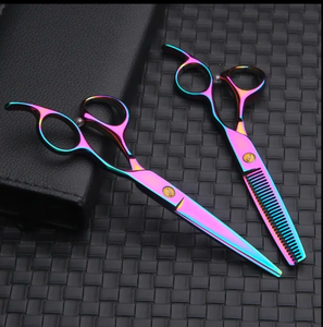 Ensemble de ciseaux de coiffeur de fabricant de gros lame en acier inoxydable caractéristique de sécurité commerce transfrontalier chaud - Product Image 1