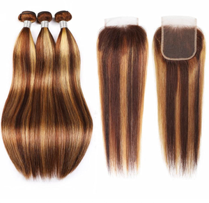 มัดผมมนุษย์ดิบ100% เวียดนามผมสีดำยาว8นิ้ว27/613ลอนลึกแบบหลวมธรรมชาติสีเด่น - Product Image 1