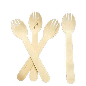 Tenedor de madera desechable, abedul Natural saludable, ecológico, estilo Simple, Material sostenible, uso multifunción para fiestas - Product Image 3