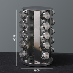Recipientes Cuadrados de Vidrio para Especias con Tapas Mezcladoras Diseñados para una Fácil Dispensación y Almacenamiento Organizado de Condimentos y Hierbas - Product Image 4