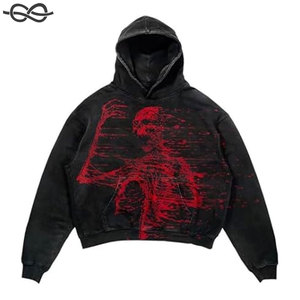 Custom 100% Cotton Acid Washed Hoodie Oversized Blank Terry Heavy Weight <b>Vintage</b> <b>Sweatshirts</b> Pullover Men's Hoodies Boxy Stone - Product Image 2