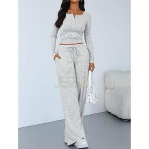 Conjunto de 2 Piezas para Mujer, Estilo Vintage, Bordado, Top Corto y Leggings de Cintura Alta con Dobladillo, Pantalones Casuales para Hacer Ejercicio - Product Image 6