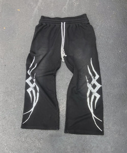 Pantalon de survêtement évasé vintage de haute qualité pantalon de survêtement évasé avec impression de lavage à l'acide pantalon de survêtement de sueur ample pour hommes - Product Image 2