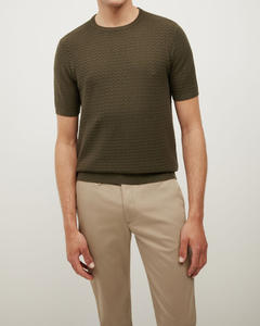 Jersey de punto de manga larga con cuello redondo para hombre con estilo 100% algodón suave para ropa de invierno y primavera con logotipo personalizado y bordado - Product Image 1