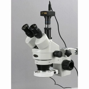 Nouveau microscope stéréoscopique zoom trinoculaire AmScope série SM-3, grossissement 3,5X-180X sur bras articulé avec caméra 10MP - Product Image 3