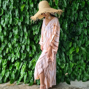 Vêtements de plage pour femmes Robe caftan en lin Robe de plage multi-usages Robe longue décontractée Robe maxi pour femmes - Product Image 2