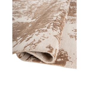 Alfombra Kavi Ivory de Lana y Seda de Bambú Anudada a Mano con Patrón Abstracto para Decoración de Sala de Estar o Pasillo, Tamaño 9x12 - Esk-431 - Product Image 2