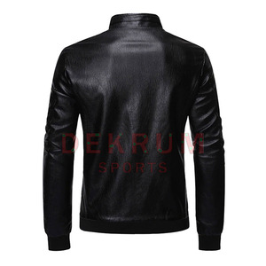 Venta caliente Hombres Ropa Chaqueta de cuero Nueva moda Hombres Chaqueta de cuero Chaquetas de cuero a prueba de viento - Product Image 3