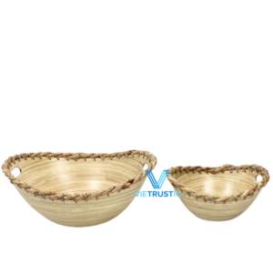 Bol en bambou filé écologique mélange de coton bol de service fait à la main Style rustique cuisine vaisselle accessoires de salle à manger - Product Image 4