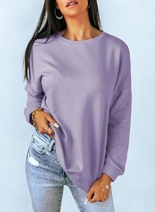 เสื้อสเวตเตอร์คอกลมสำหรับผู้หญิงแขนยาวผ้านุ่มสบายทันสมัย - Product Image 6