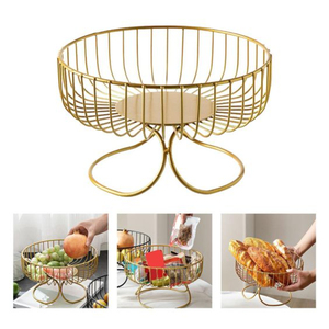 Corbeille à fruits de table au design antique, en fil de cuivre de qualité supérieure, couleur or rose, pour ustensiles de cuisine - Product Image 4