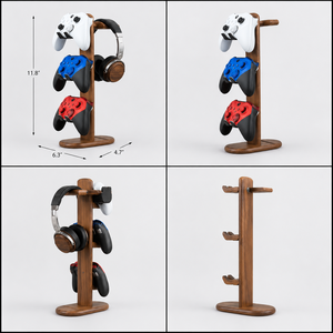 Wooden Game <b>Controller</b> <b>Stand</b> Table Top Storage Organizer Minimalist Design Multifunctional Holder For Xbox And PlayStation - Product Image 5