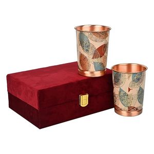 Verre en cuivre imprimé à finition brillante, œuvre d'art contemporaine audacieuse, cadeaux festifs, ensembles de mariage, salle à manger à domicile, écologique, grand format - Product Image 2