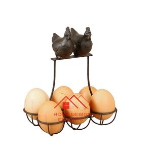 Panier à oeufs en fil de fer noir de vente chaude avec poignée en forme de main écologique pour accessoires de cuisine de comptoir de cuisine - Product Image 1