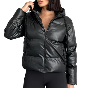 Hot <b>Sale</b> Latest Design Canvas Puffer Jacket Plus Size Custom Patches Winter Hooded Bubble Waterproof & Windproof <b>Men's</b> - Product Image 3