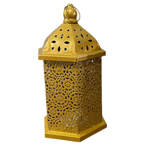 Lanterne vintage en laiton pur avec verre bleu ciel et finition polie pour la décoration de table Lanterne arabe pour la décoration - Product Image 5