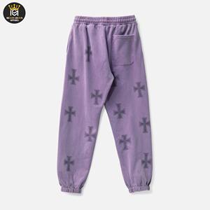 กางเกงขายาวทรงตรงเอวคู่ผ้าแคนวาสเนื้อเบาคุณภาพสูงตกแต่งด้วยคริสตัลหลากสีสำหรับผู้ชาย - Product Image 4