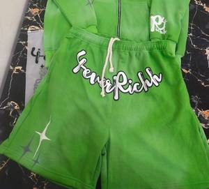 Personnalisé Hommes patch broderie acide lavage shorts Vintage Sun dye Fade Sweat coton en détresse bord de coupe streetwear vintage - Product Image 3