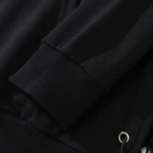 Sweats à capuche surdimensionnés pour hommes en coton épais strass impression logo soleil fané - Product Image 5