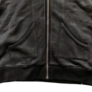 Veste zippée épaisse en molleton français tissé sur mesure, avec capuche amovible en fausse fourrure et strass, pour femme, avec badge - Product Image 2