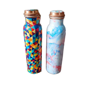 Wholesale Supplier Copper <b>Water</b> <b>Bottle</b> Handmade Printed butterfly and Flower Design Printed Copper <b>Water</b> <b>Bottle</b> - Product Image 6