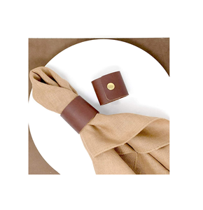 Servilleteros de boda de cuero con logotipo personalizado, servilleteros de mesa de cuero vegetal de alta calidad de lujo, los más vendidos - Product Image 3