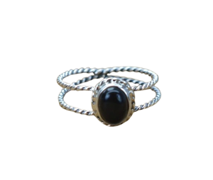 Anillo de piedras preciosas de ónix negro de Plata de Ley 925, joyería hecha a mano, anillo de estilo bohemio de plata, joyería para mujer, regalo de boda para esposa - Product Image 1