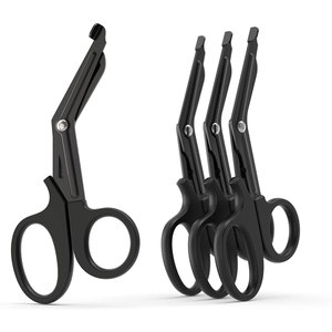 Tijeras de Trauma de Acero Recubiertas de Fluoruro Negro de 7.5 Pulgadas, Juego de Tijeras para Vendajes Premium con Hojas Antiadherentes para Paramédicos y Enfermeras - Product Image 1