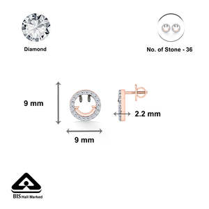 Rose Gold <b>Heart</b> Stud <b>Earrings</b> for Women 14k 18k Gold Plated Zircon IGI Certified - Product Image 6