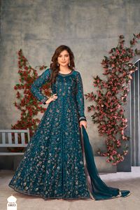 ชุด Net Anarkali Salwar Kameez,ชุดสูท/ชุดปากีสถานออกแบบ Salwar Kameez/ชุดสูทปาร์ตี้งานปักเย็บหนัก - Product Image 2