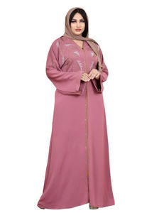 Modeste islamique femmes vêtements impressionnant brodé Abaya conception avant ouvert léger Abaya meilleure qualité tissu Nida - Product Image 4
