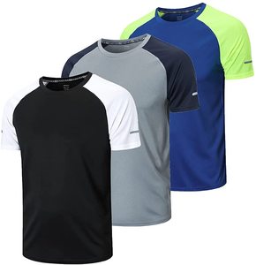 Men's T-Shirt Spandex/Polyester <b>V</b>-Neck Short Sleeve Regular <b>Fit</b> Breathable Quick Dry - Product Image 4
