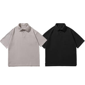 2025 hommes à manches courtes pour Polo T-Shirt haute qualité 100% coton solide décontracté Style surdimensionné 240 grammes Jersey tissu pour l'été - Product Image 1