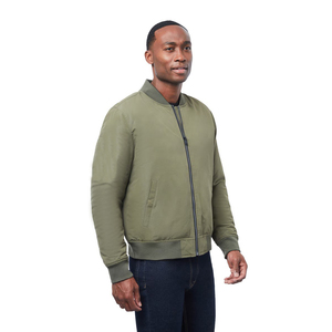 Blouson aviateur en satin imprimé de logo personnalisé pour hommes tissu fin et léger de haute conception manches longues avec le meilleur revêtement d'hiver de poche - Product Image 3