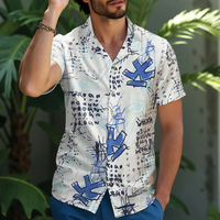 Kemeja Kasual Pria Batik Etnik Rajutan Khusus Bahan Lembut Warna Cerah Solid Fit Santai Trendi Pakaian Sehari-hari Bernapas Anti Kusut