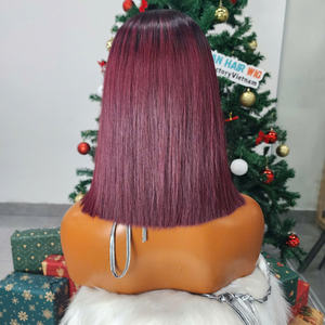 Vietnamese 100% Virgin Remy Human Hair Wig Machine Double Weft Bone Straight Color No <b>Tangle</b> No Shedding Wholesale Price - Product Image 2