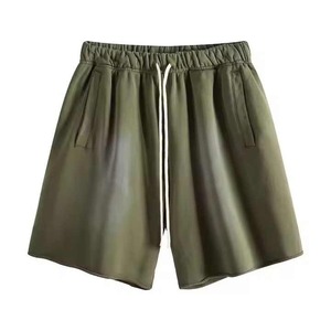 Shorts décontractés haut de gamme d'été, style vintage, délavés à l'acide, avec taille élastique et cordon de serrage, imprimés par transfert thermique, en toile 100% coton 220 g/m² - Product Image 4