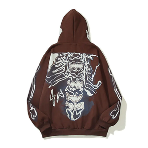 Nuevo estilo de alta calidad logotipo personalizado de gran tamaño desgastado lavado con ácido gran oferta 100% algodón cremallera precio al por mayor hombres Sudadera con capucha - Product Image 3