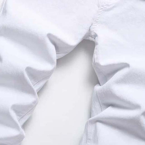 กางเกงยีนส์ขายาวสีขาวผ้ายืดเข้ารูปสำหรับผู้ชายกางเกงยีนส์2025สำหรับฤดูร้อน - Product Image 3