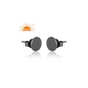 Boucles d'oreilles en argent sterling plaqué rhodium noir pour femmes fabricant de bijoux au design personnalisé - Product Image 3