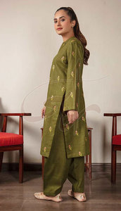 Trajes Formales para Mujer Más Vendidos, Material Khaddar Duradero, Ecológico, Talla Personalizada, Servicio OEM al por Mayor - Product Image 3