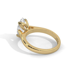 แหวนทองคำสีเหลือง14K พร้อมมาร์คีส์ตัดเป็นวงแหวนสำหรับผู้หญิงอัญมณีชั้นสูงประดับเพชรสร้างตามสั่ง - Product Image 2