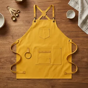 Delantal Clásico Verde sin Mangas con Tres Bolsillos, de Lona Tejida Resistente al Agua, Lavable a Máquina, para Cocinar y Uso Diario - Product Image 6