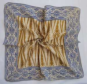 Pañuelo de Cabeza Boho de Algodón, Pañuelo Estampado a Mano, Regalo de Verano para Ella - Product Image 4