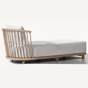 Chaise longue en teck à une place avec un style moderne pour une utilisation en extérieur, bonne et durable et longue durée de vie - Product Image 4