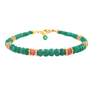 Pulsera de cuentas de Esmeralda verde para mujer, hermosa piedra de nacimiento facetada, joyería de piedras preciosas de 4mm, cuentas sueltas, fabricación de regalos, Material de piedra - Product Image 1
